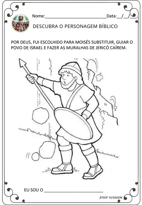 Página de descubra o personagem bíblico: quem substituiu Moisés e derrubou as muralhas de Jericó?