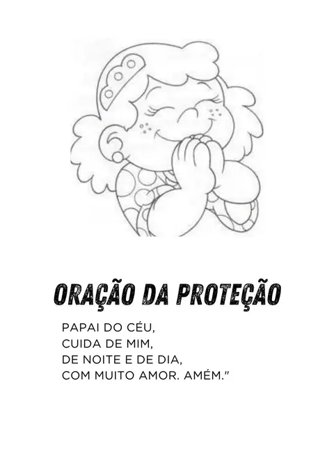 Página de oração pra colorir: Oração da proteção